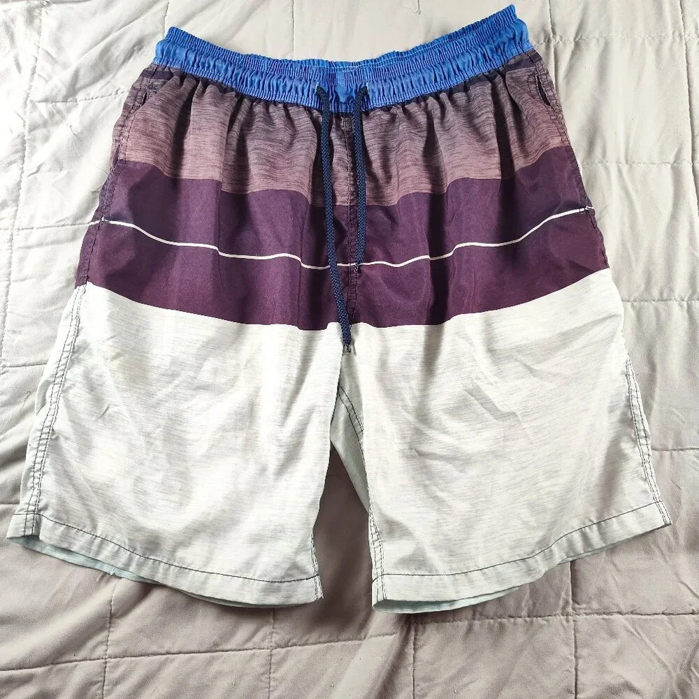 Kailua Surf NYC Men's XL Swim Trunks Color Block Mesh Lined Quick Dry Vintage St